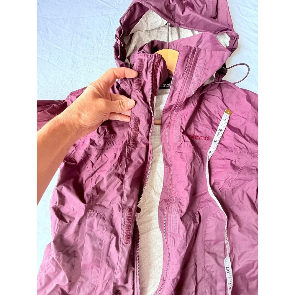 Marmot Womens PreCip Eco Waterproof Rain Jacket Purple XS Hooded Shell PitZips